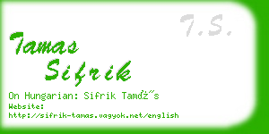 tamas sifrik business card